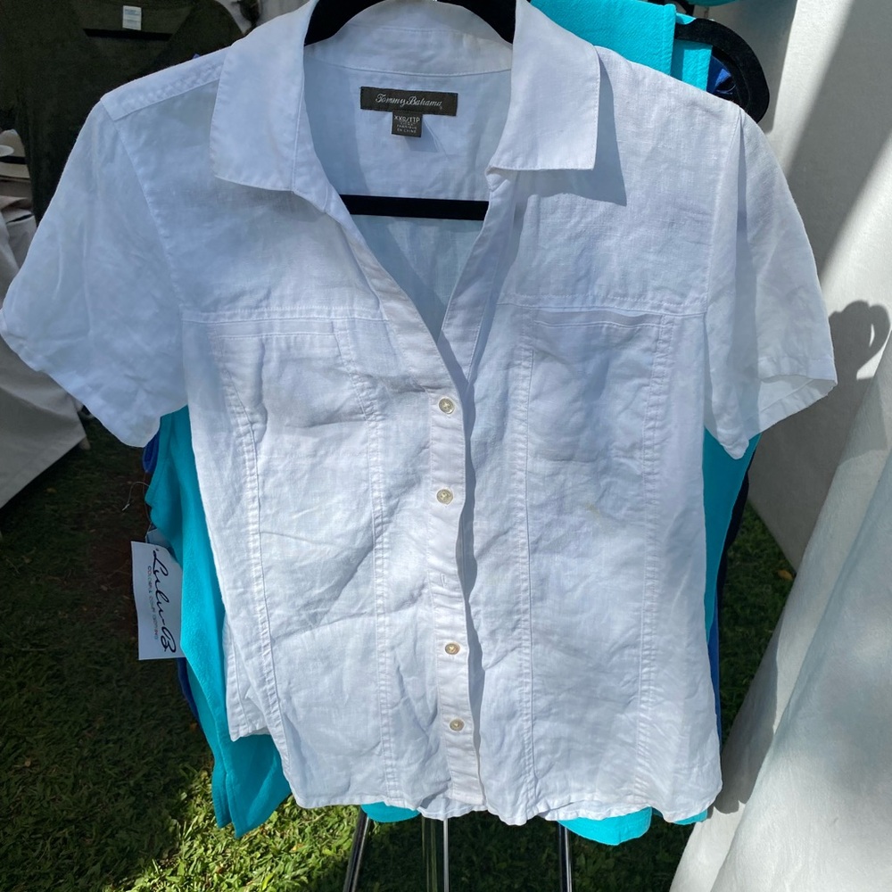 Womens Tommy Bahama linen blouse